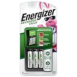Energizer Rechargeable AA and AAA Battery Charger with 4 Rechargeable AA Batteries, Recharge Value Battery Charger for…
