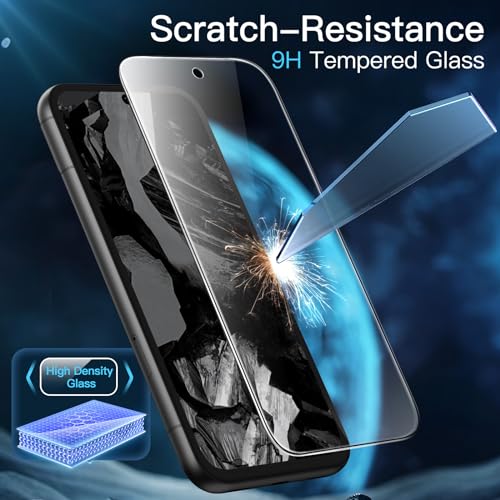 Image of JETech Tempered Glass Screen Protector Guard for Google Pixel 8a with Easy Installation Tool, Fingerprint Compatible, HD Clear, 3-Pack