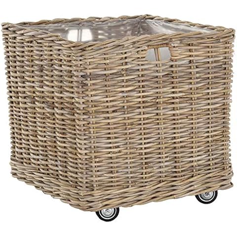 korb.outlet Pflanzkorb eckig groß Rattan XXL Pflanzkübel Blumentopf Cover