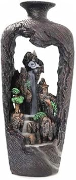 Backflow Incense Diffuser Waterfall Mountains and Rivers Crafts Incense Burner Ceramic Backflow Waterfall Smoke Small Buddha Incense Seat Tabletop Censer