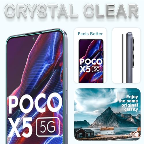 Image of FIRST MART Tempered Glass for Poco X5 and Poco X5 Pro, 9H 0.3 mm Full-Glue Screen Protector with Cable Protector, 3D Edge-to-Edge, HD Clear, Case-Friendly, Black, Pack of 1