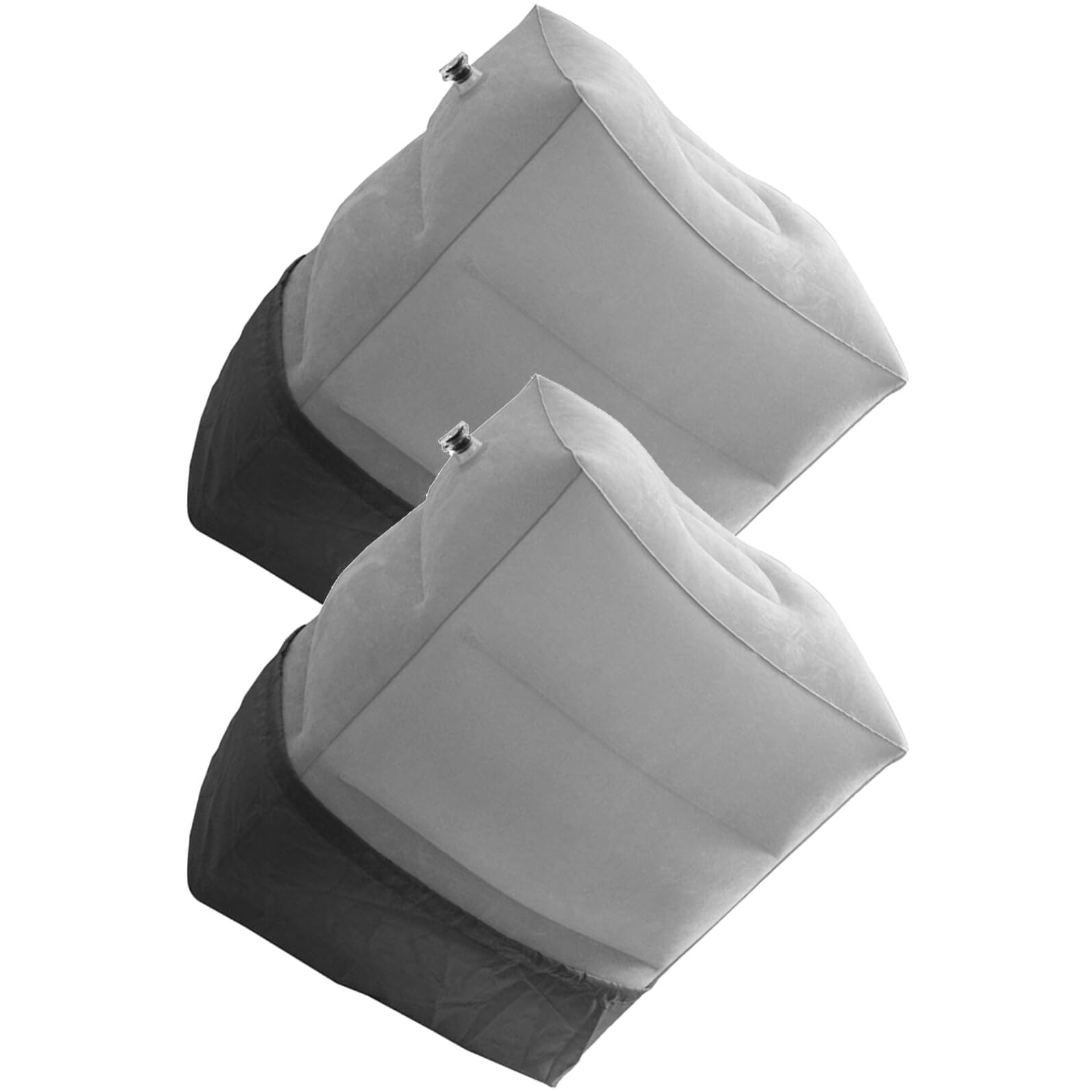 TEHAUX 2 Set Poggiapiedi Gonfiabile da Viaggio Leggero in Materiale Laminato Design Ergonomico, Pieghevole e Regolabile, per Aerei e Viaggi in Famiglia