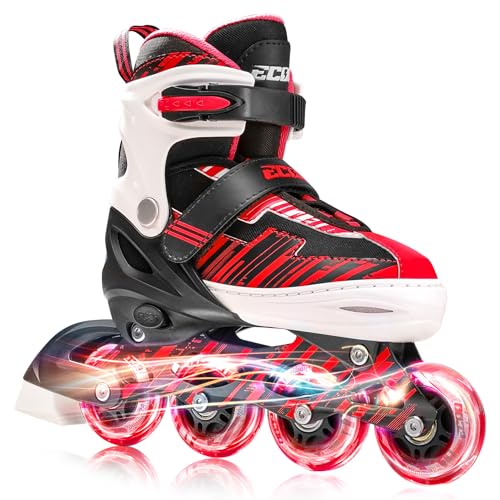 ECOO Adjustable Inline Skates Boys and Girls with Light up Wheels，Roller...