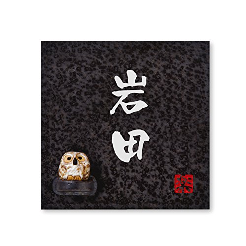 丸三タカギ 彫り込み済表札 【 岩田 】 完成品 信楽焼 信楽S-2F-2-3-岩田