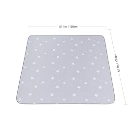 Splat Mat for Under High Chair/Arts/Crafts, WOMUMON Washable Baby Spill Mat Waterproof Anti-Slip Floor Splash Mat, Portable Play Mat and Table Cloth (Star, 51)