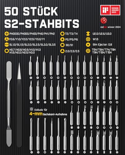 Fanttik E1 Max Mini Elektro Schraubendreher Set, 50 in 1 Magnetische Präzisions-Schraubendreher Kit, 2 Gänge Drehmoment… – Ansicht 5
