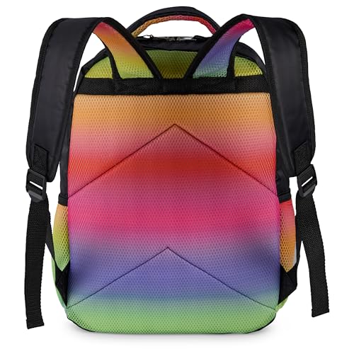 Image of AI ACCESSORY INNOVATIONS Fuggler Backpack with Big Face Oogah Boogah Character, Rainbow Gradient, 16 Inch, Polyester, 3 Pockets, Adjustable Straps, for Kids Ages 5-12