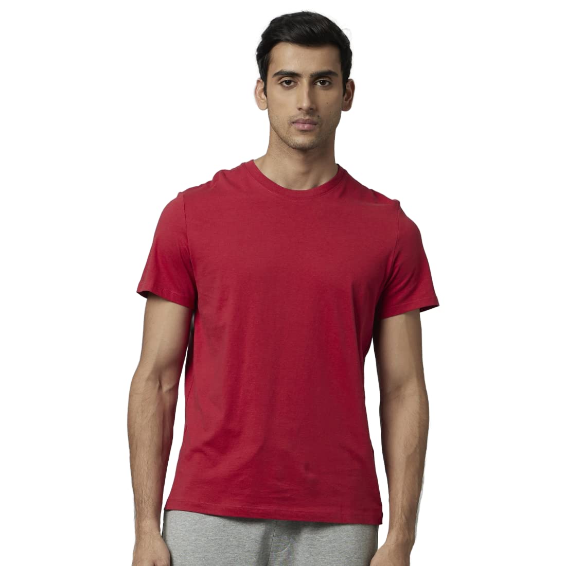 Celio Mens Red Solid T-Shirt