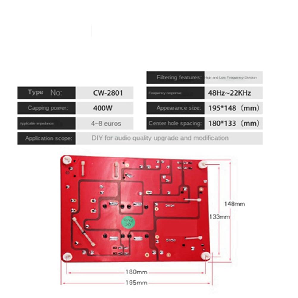 Divisor de Altavoz de Audio Bidireccional de 500 W 3200 Hz Divisor de Frecuencia Alta y Baja Ajustable Filtro Cruzado de Alta Fidelidad de Alta Fidelidad