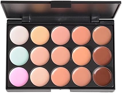 PhantomSky 15 Color Cream Concealer Camouflage Makeup Palette Contouring Kit #1 - Perfect for Professional and Daily Use