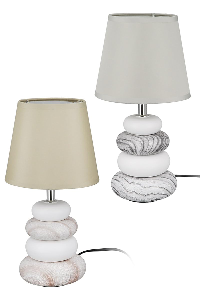 Lampe à poser en céramique beige et grise déco lot de 4