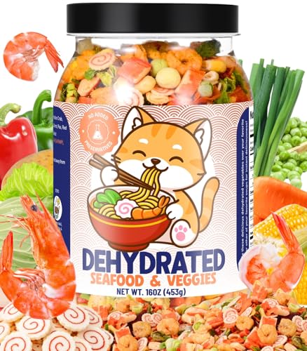 16oz Freeze-Dried Seafood &amp; Vegetable Mix - 100% Natural Ramen Toppings