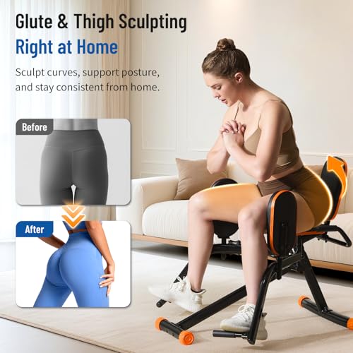 HXD-ERGO Hip Abductor Machine for Home Gym, 6-Level Glute Machine & Thigh Workout Equipment, Booty Builder with Plush Padding, Compact Leg Exercise Euipment for Women & Men - Image 3