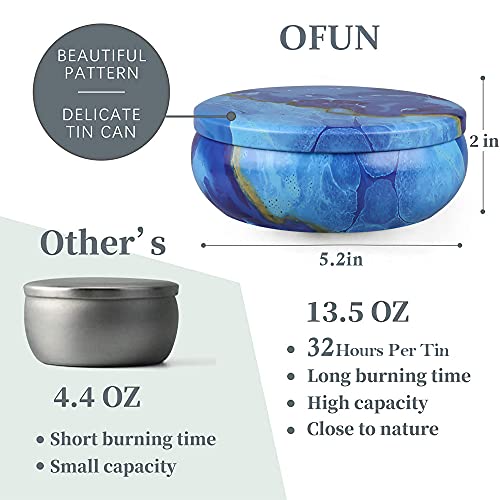 Ofun Large Citronella Candles Outdoor Decorative 55Oz, Soy Wax Lemongrass Candle Set 3 Wick, Scented Jar Candle Bulk Up To 240Hrs, 3 Pack Summer Camping Candles For Patio Garden Balcony #TOP4