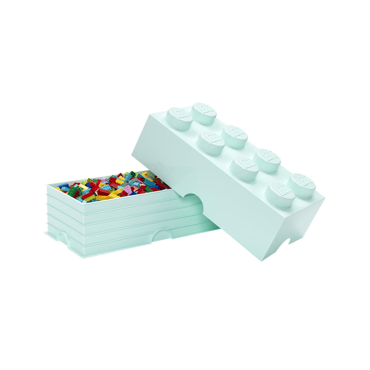 LEGO Aufbewahrungsstein, 8 Noppen, Stapelbare Aufbewahrungsbox, 12 l, mintgrün