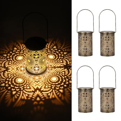 Lanterne solaire métal bronze style vintage haute résistance Bonsery