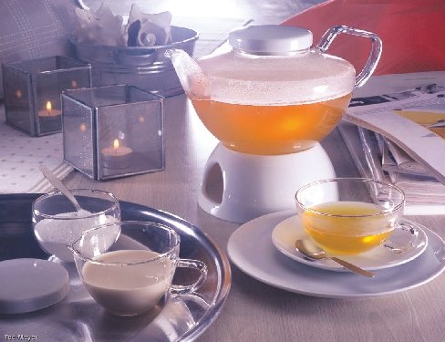 Jenaer Glas Taza Relations con platillo y Platos de Porcelana – 0,15 L/19 cm Color Blanco