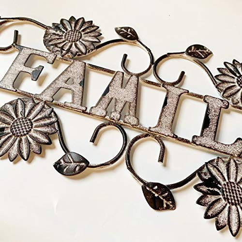 Yumbor Vintage Metal Family Hanging Sign Home Wall Décor Kitchen Living Room Wall Art Decoration Rustic Metal Family Wall Sign 17''L X7''H… #TOP1