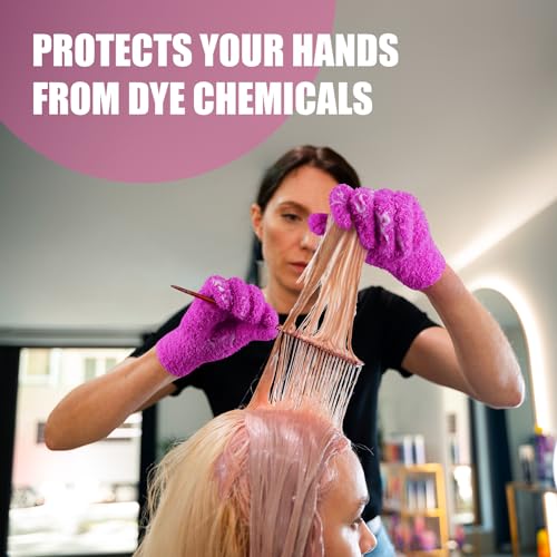 3 pairs reusable microfiber hair dye gloves for hair coloring amp cleaning - protects hands prevents damage to fragile hair ensures efficient dye application machine washable eco-friendly use
