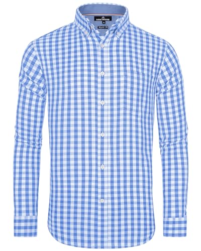 J.VER Oktoberfest Hemd Blau Herren Longsleeve Kariertes Trachtenhemd Regular Fit Casual Hemden Partys Männer Knopfleistes Oberemd mit Brusttaschen,Blau Weiß,XXL J.VER Oktoberfest Hemd Blau Herren Longsleeve Kariertes Trachtenhemd Regular Fit Casual Hemden Partys Männer Knopfleistes Oberemd mit Brusttaschen,Blau Weiß,XXL