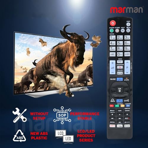 Image of marman Compatible with LG TV Non Voice Remote Control Original Model RM-L999+3 Suitable for Smart LED LCD UHD HD 4K Android Television with Hotkeys Like Netflix and Prime Video