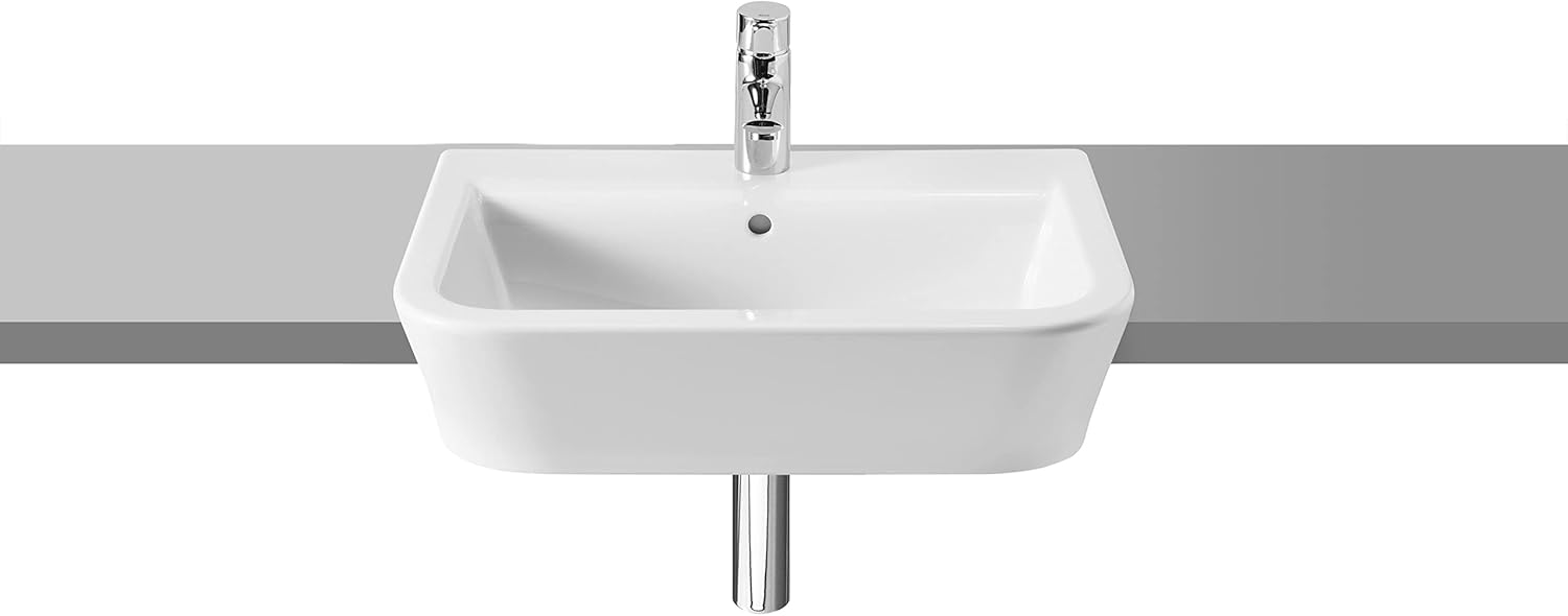 Roca, The Gap Original, Porcelain Semi-Flush Countertop Washbasin, White, 560 mm x 400 mm x 170 mm, A32747S000