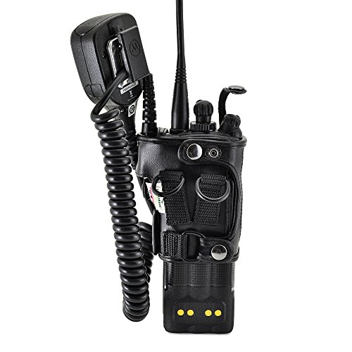 Turtleback Carry Holder For Motorola Xts5000 Models 1 2 3 Radio With D Rings Attachment, Fire And Police Two Way Radio Belt Case, Black Leather Duty Belt Holster With Heavy Duty D Rings, Made In Usa #TOP5