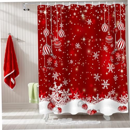Rideau de douche de Noël imperméable grand format pour salle de bain - 5