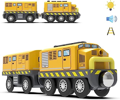Zuoan Batteriebetriebener Lokomotivzug (magnetische Verbindung) - Leistungsstarke Lokomotive, motorisiertes Zugset, kompatibel mit Thomas, Brio, Chuggington - Zugspielzeug für Kleinkinder