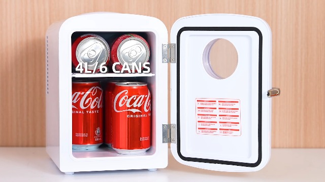 Image of Antarctic Star Compact Mini Fridge, 4L Capacity /6 Cans Portable Cooler and Warmer Compact Refrigerator, for Bedroom,Car,Office and Dorm, Small Cooler and Warmer for Cosmetics, Beverage and Food, White