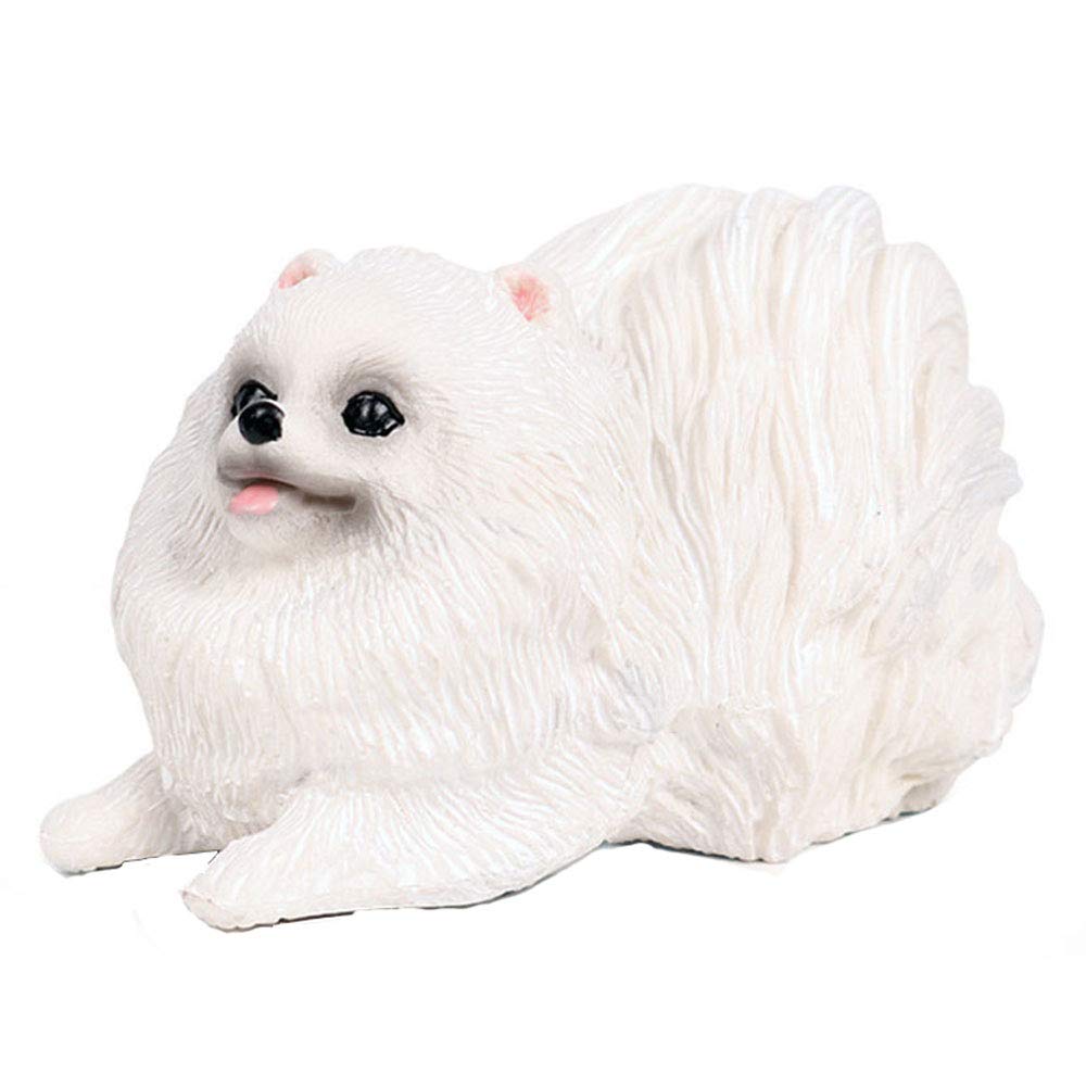 フローライト犬の置物 ポメラニアン 集中力 洞察力 ストレス解放 思考