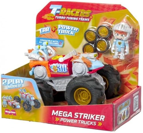 T-RACERS Power Truck Mega Striker – Súper vehículo con 1 piloto y 1 vehículo exc