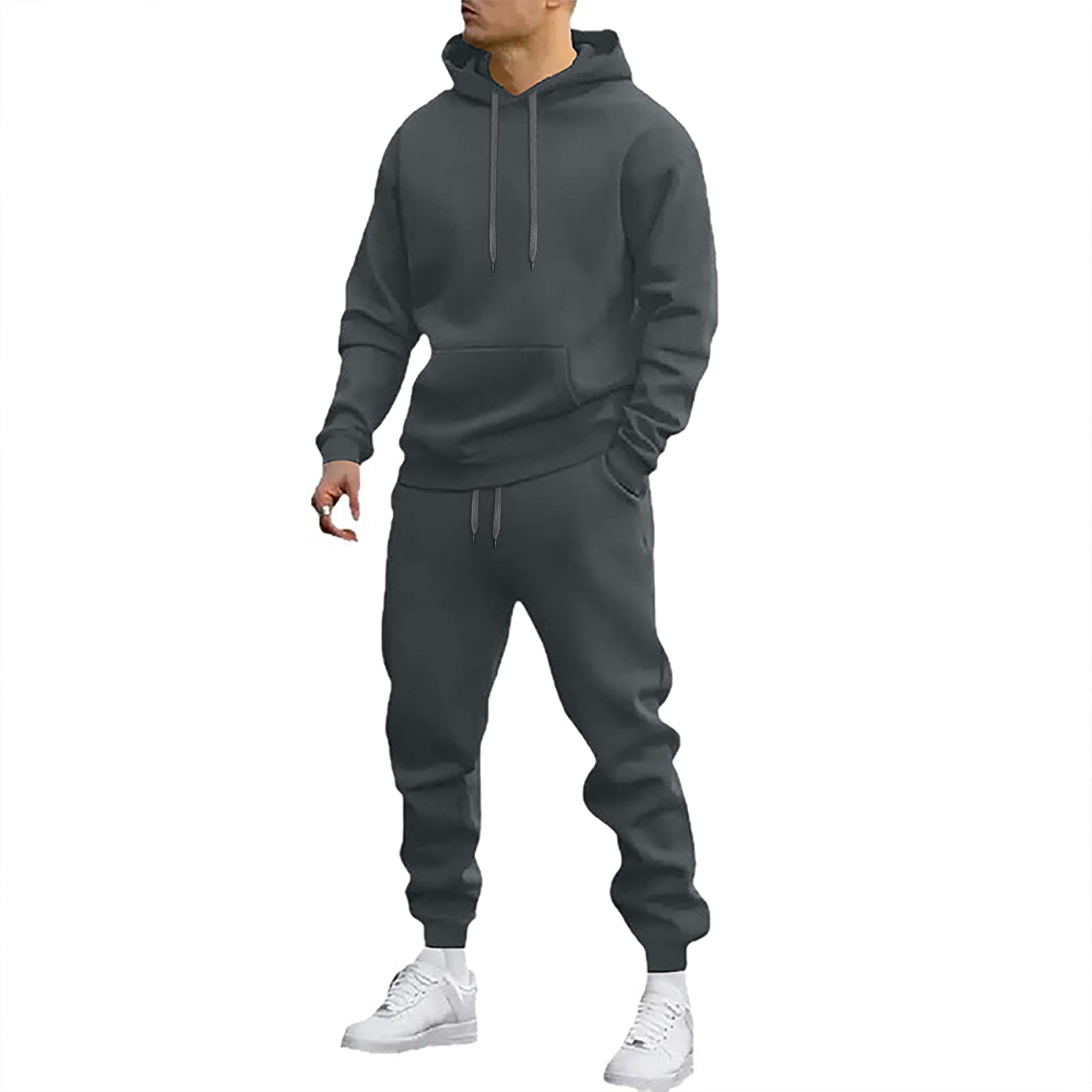 Jogging Suits for Men Activewear Work Out Hoodie and Sweatpants Set Casual Big and Tall B…