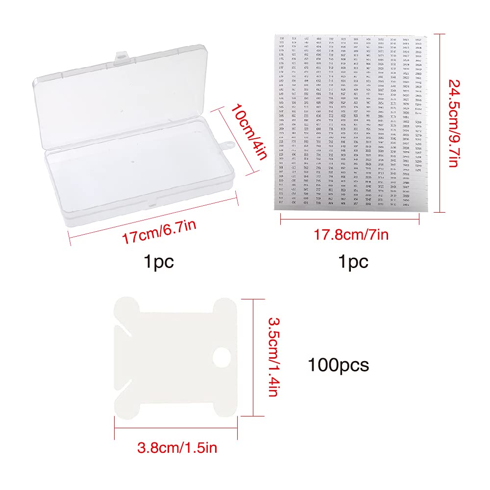 Set 100 Bobine Per Filo Da Ricamo Con Scatola Organizer - Farfalle Avvolgifilo E Adesivi Numerati - Foto 6