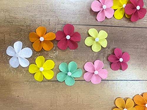 Image of OON Felt Flowers for Decoration /Hangings /Crafts DIY Size 2.5 Inch Multi Color Randomly 20 Colored Pieces