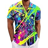 Design : chemise hawaïenne rétro avec motifs géométriques colorés