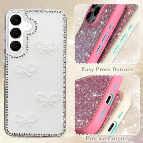 Image of DIZORO for Samsung Galaxy M17 5G / A17 5G / F17 5G Cover,Cute Bow Tie Aesthetic Phone Case,Trendy Slim Hard IMD Shockproof Protective Bumper Designer Phone Back Cover for Women Girls White