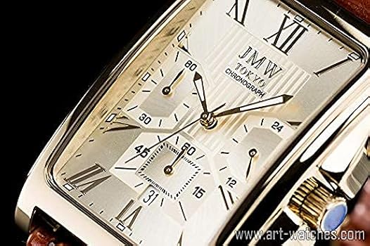 Amazon.co.jp: 【JMW TOKYO】メンズ 角型腕時計 ゴールド