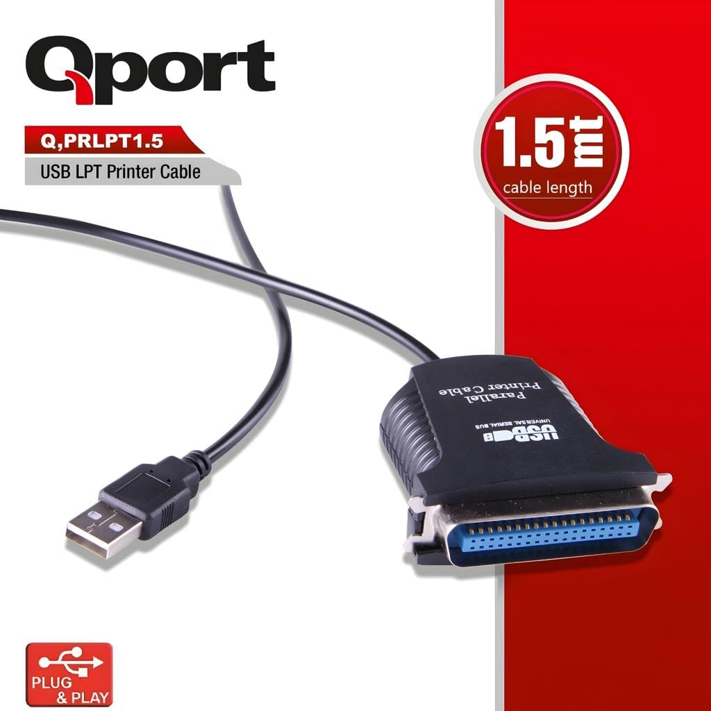 Qport Q Prlpt1.5 Usb/Lpt Çevirici 1.5 Metre Printer Kablosu