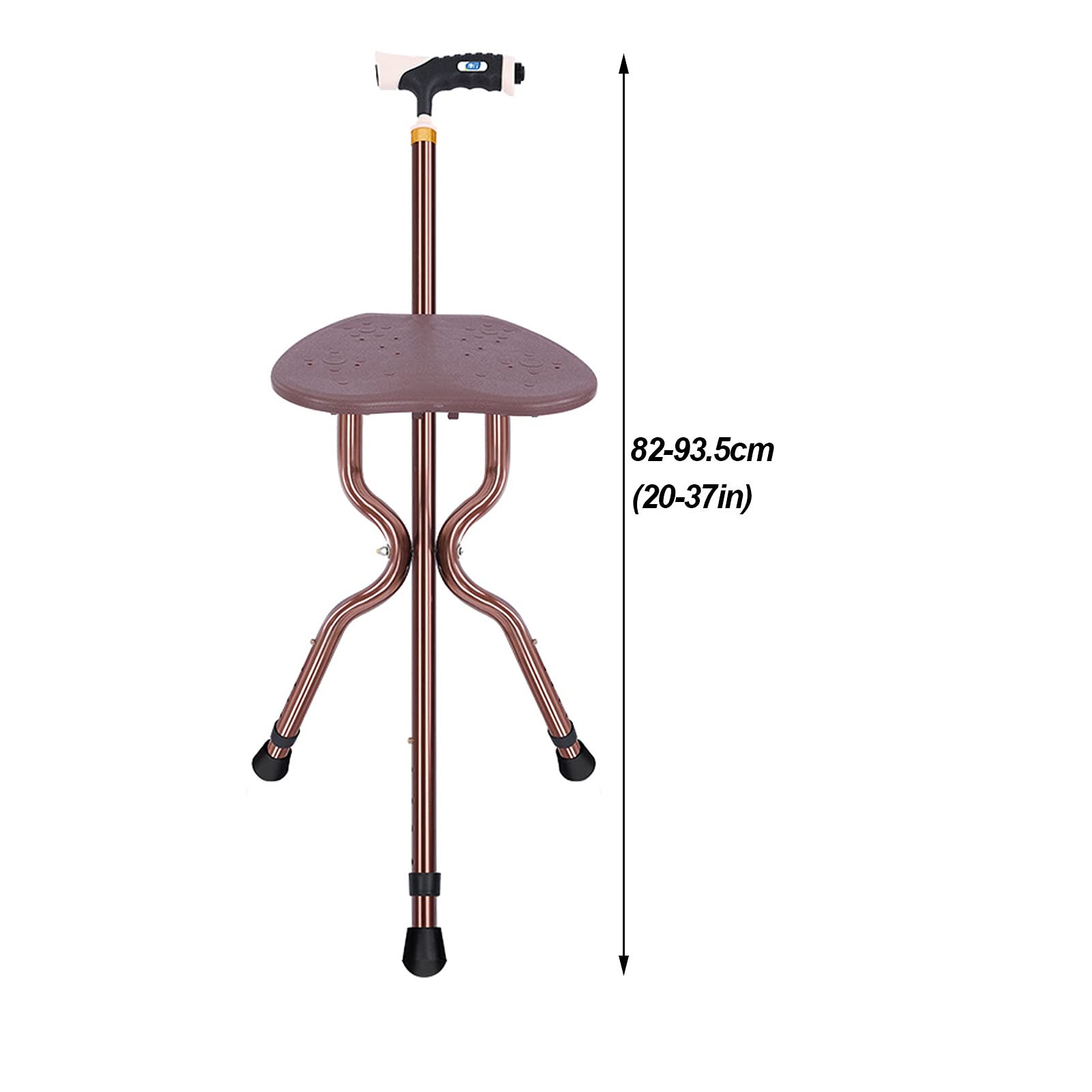 Bastón de Paseo Bastones para Mayores Asiento plegable de caña, silla de muleta con DIRIGIÓ Altura ligera Ajustable, Aleación de aluminio antideslizante Aleación de aluminio, ancianos SAFTY Equilibrio