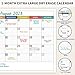 Large Dry Erase Calendar for Wall - Undated Dry Erase Calendar, Erasable Laminated Calendars for Wall with 8 Round Stickers, 40