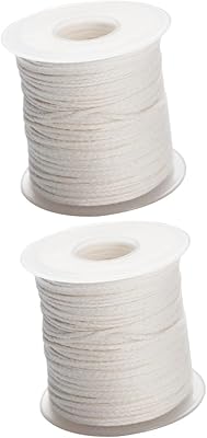 SEWACC 2 Rolls Beeswax Organic Natural Candles Organic Candles Natural Beeswax Wick Cotton Core Wicks Beeswax Candle Wicks Cotton Candle Wicks Braided Wicks Cotton Oil White Core