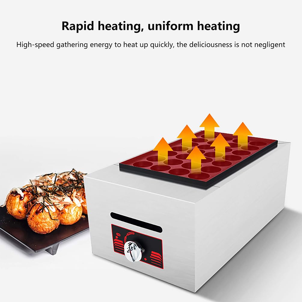 Máquina para Hacer Takoyaki Comercial De 28/56 Piezas por Tiempo, Máquina para Hacer Takoyaki A Gas De Doble Placa, Máquina para Hacer Bolas De Pescado De Pulpo De Acero Inoxidable, Máquina para