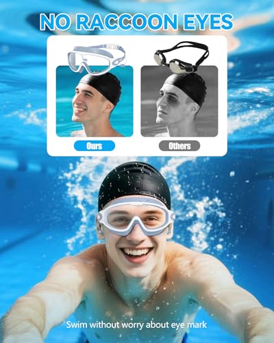 Image of Aegend New Adult Wide View Swim Goggles, Anti-Fog /UV No Leak Swimming Goggles with Ear Plugs for Men & Women