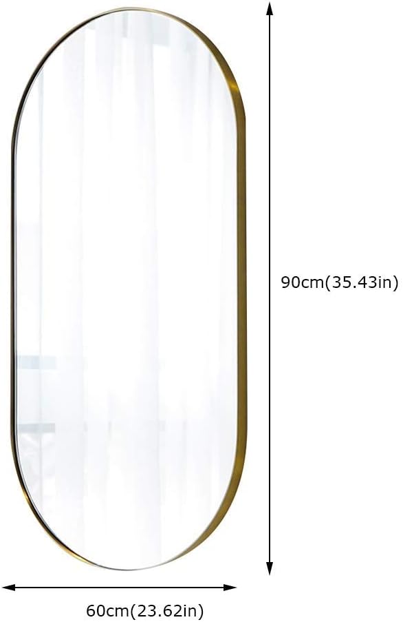 Bathroom Mirror Full Length Wall Mirrors for Bedrooms Standing Floor Mirror Frame Wall Mounted Mirror Dressing Mirror for Dressing Room (Size : 9060cm) (90 * 60cm)