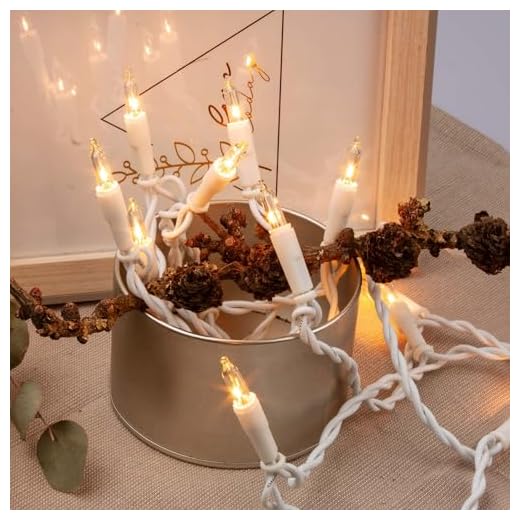 hellum Lichterkette innen 10er, 1,35m mini Lichterkette mit Stecker mit Schalter, für Weihnachtsbaum, Klassisch Strombetrieben, weißes Kabel, 831153