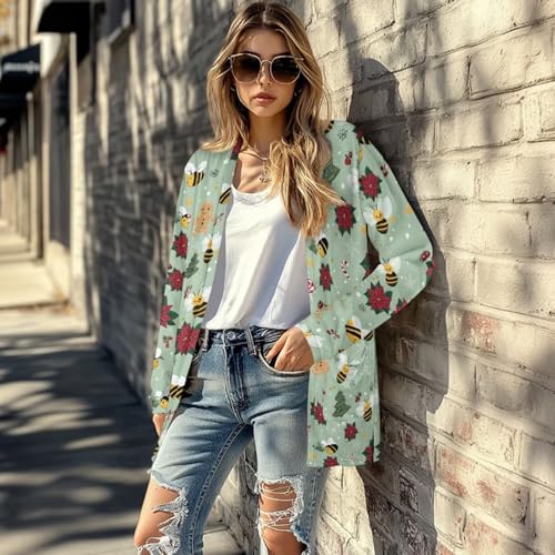 Image of Women's Open Front Cardigan Long Sleeve Loose Sweater Lightweight Soft Cardigan Jackets