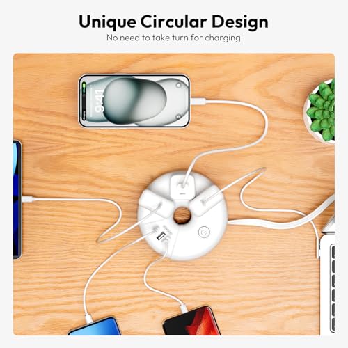 Travel Power Strip with USB Ports, NTONPOWER Cruise Approved Power Strip with 3 Outlet 3 USB(1 USB C), 5 ft Extension Cord, Compact for Indoor Home Office Dorm Room Cruise Essentials, White