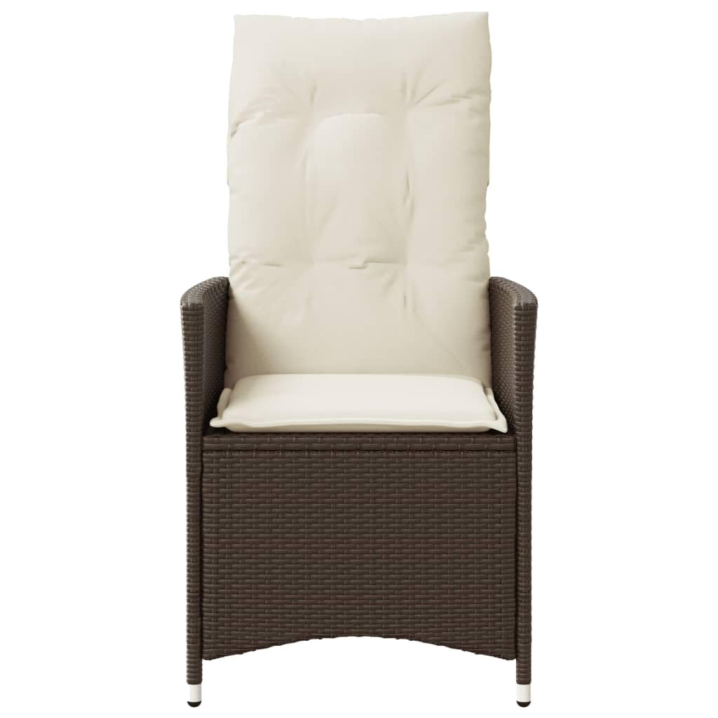 Poltrona reclinabile da giardino con cuscini in rattan sintetico marrone Sedie esterne resistenti alle intemperie, poltrone per terrazze, mobili da giardino, poltrone da giardino