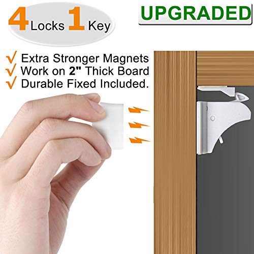 Vmaisi LOCK4+1 Child Safety Magnetic Cabinet Locks - Vmaisi 4 Pack Adhesive Baby Proofing Cabinets & Drawers Latches thumb #4